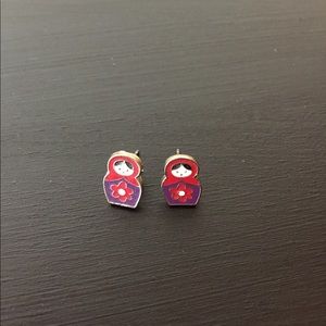 Russian doll stud earrings